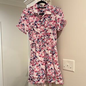 Joy Joy Floral Mini Shirt Dress Sz. S